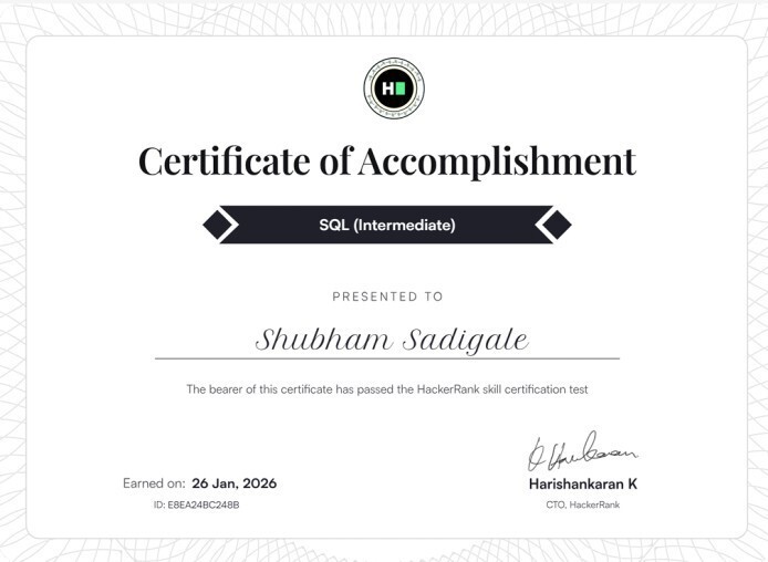 SQL Certificate